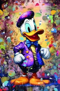 Glasbild Donald Duck