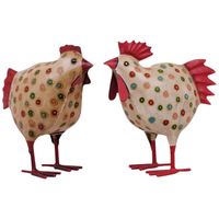 Huhn und Hahn aus Metall
