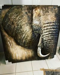 Metallbild Elefant